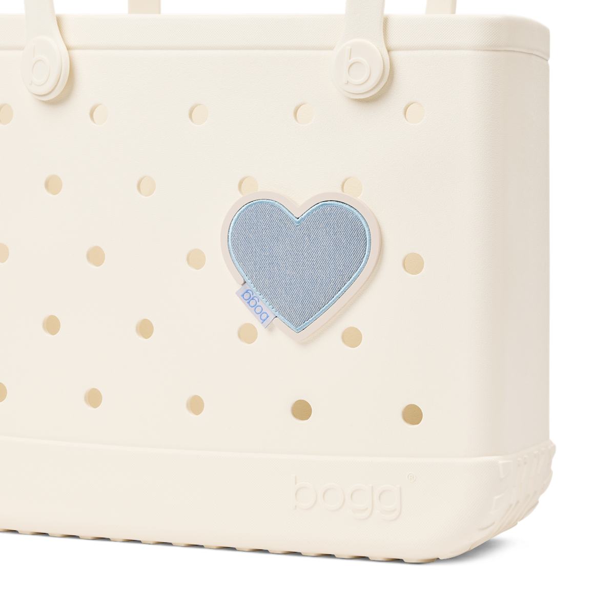Bogg Bit - Washed Denim Heart