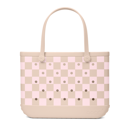 Original Bogg Bag - Checkered Linen/ Pink Marshmallow