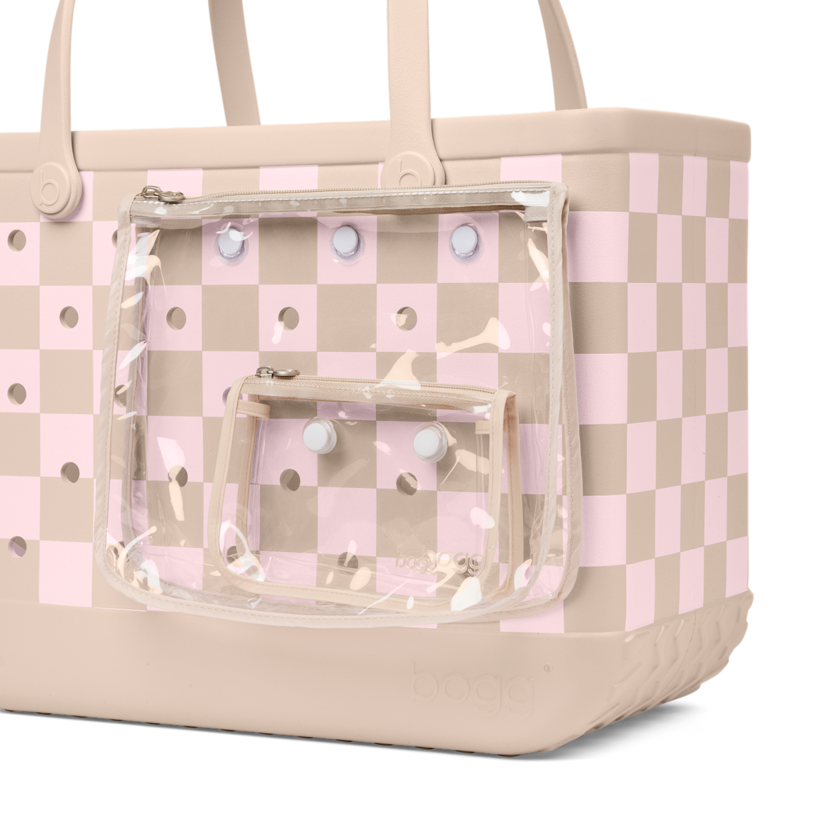Original Bogg Bag - Checkered Linen/ Pink Marshmallow