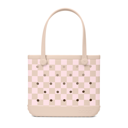 Baby Bogg Bag - Checkered Linen/ Pink Marshmallow