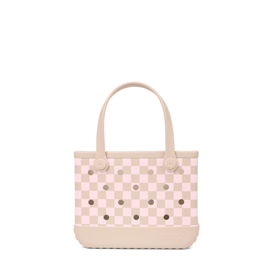 Bitty Bogg Bag - Checkered Linen/ Pink Marshmallow